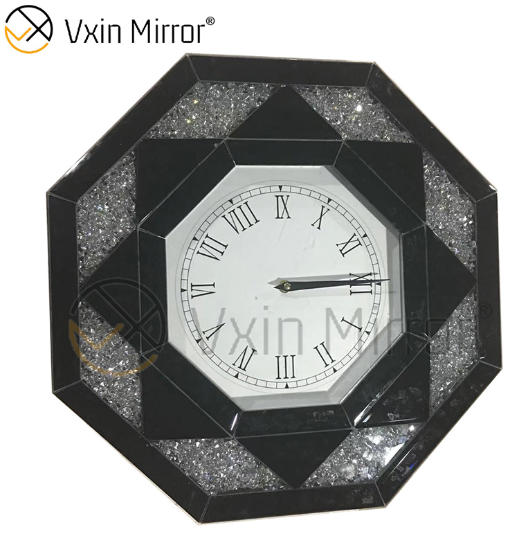 VXin Mirror Dreifarbiger moderner Wandspiegel mit zerkleinerten Diamanten