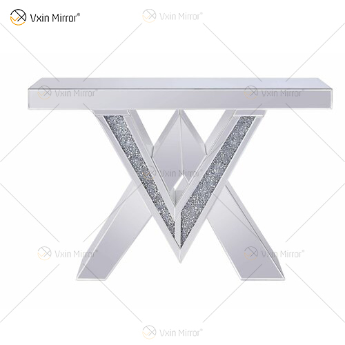 2022 Neue Produkte Designer Konsolentisch Crushed Diamond Crystal Mirrored Konsolentische