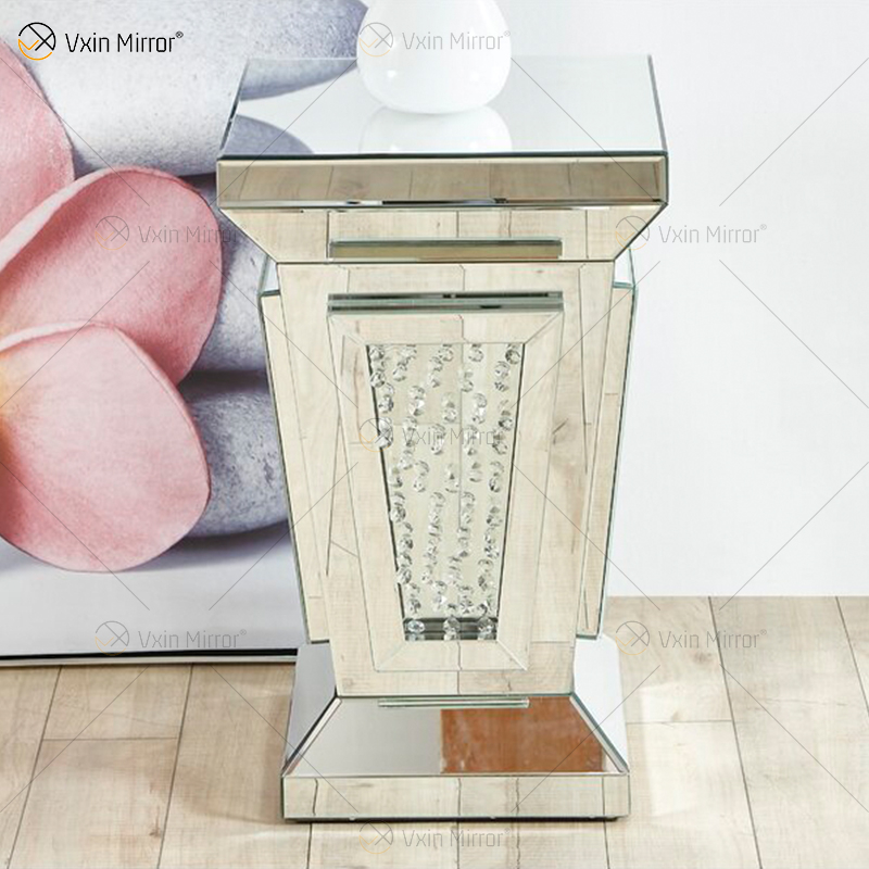 Benutzerdefinierte moderne verspiegelte Nachttisch Sofas Kristall Beistelltische für Wohnmöbel