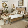 Vxin Antique Furniture WXWF-1088 Kingsize-Bett Grace Golden Frame Mirrored Super Bed