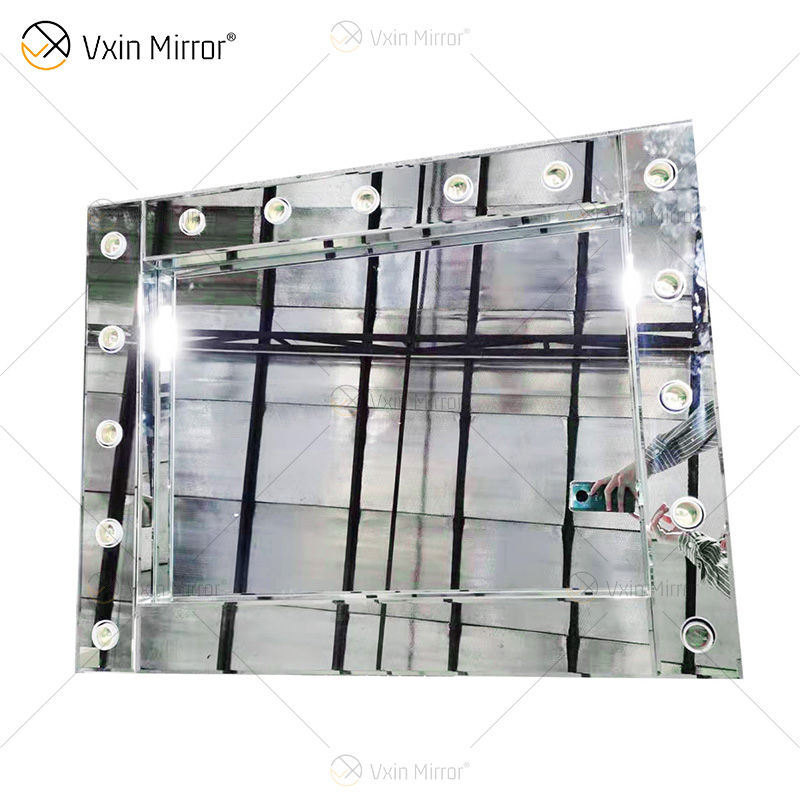 LED Venetian Styles Vxin WXDL-101 Schminktischspiegel mit Silberkristallbeleuchtung und 15 Glühbirnen