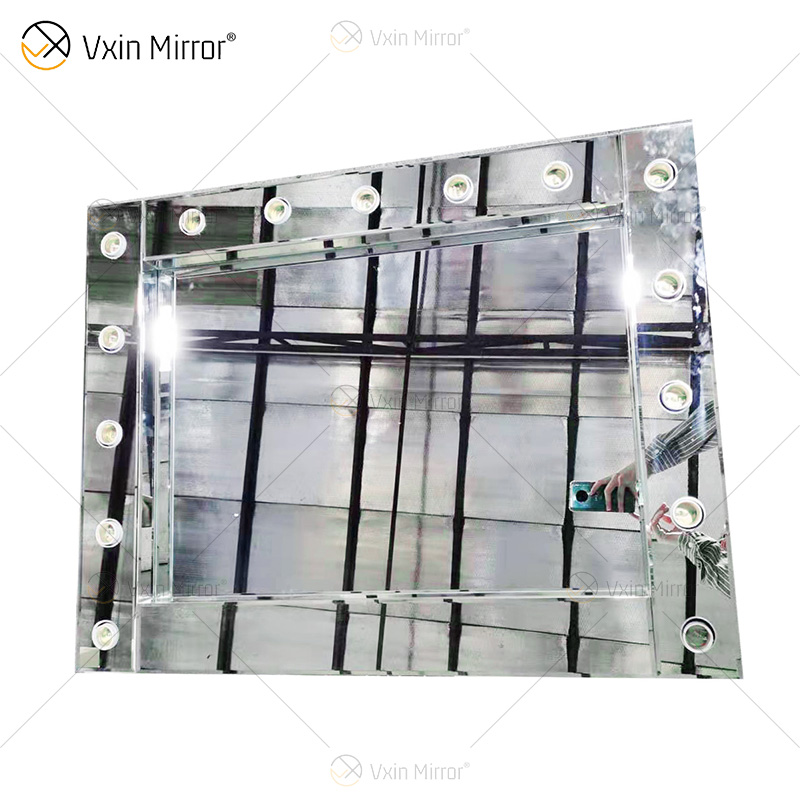 LED Venetian Styles Vxin WXDL-101 Schminktischspiegel mit Silberkristallbeleuchtung und 15 Glühbirnen