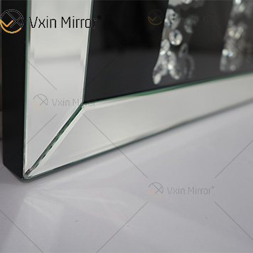 VXin WXMA-22 Wohnkultur Glasrahmen verspiegelt Tiger Wandkunst Kristall Porzellanmalerei Spiegel Wandkunst