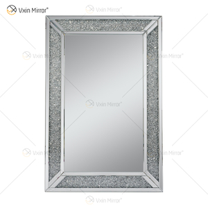 Rechteck Hot Design Vxin WXM-1761 Wanddekor Silber Crushed Diamond Wandbehang Spiegel
