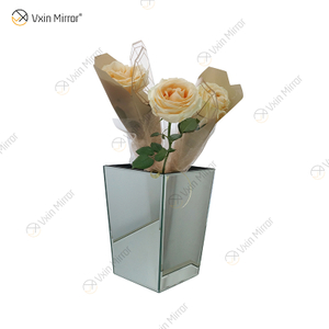 Vxin Mirror WXMV-034 Spiegelvase, Kristall, Silber, Glas, dekorative Vase, Blume, elegant für Heimdekoration, kann Wasser nicht halten