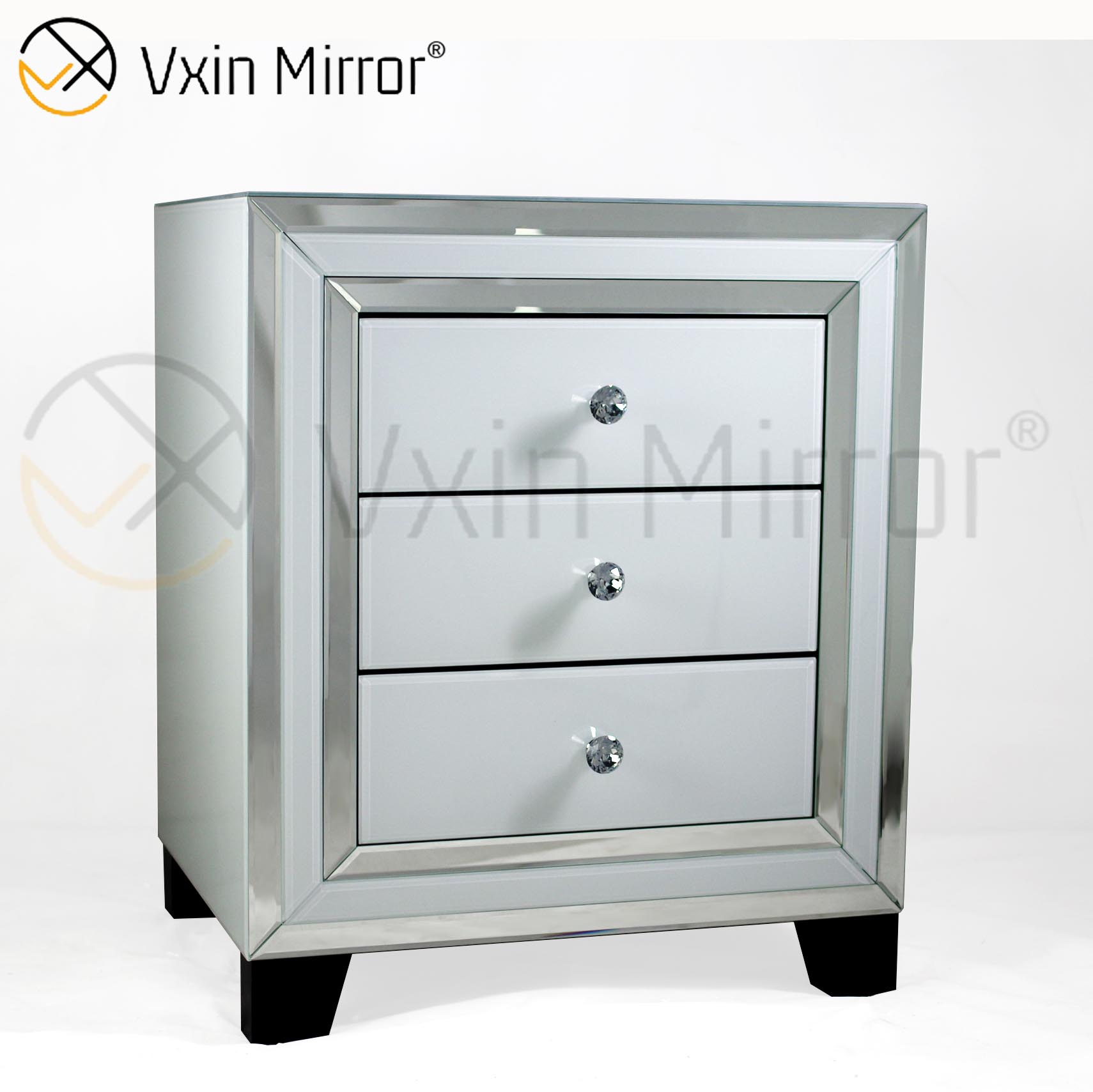 Moderne Schlafzimmermöbel Mirored Nachttisch Sofaecke mit Schubladen Customized WXF-787