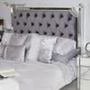 Vxin Antique Furniture WXWF-1082 Kingsize-Bett Grace Champagne Silver Frame Mirrored Super Bed