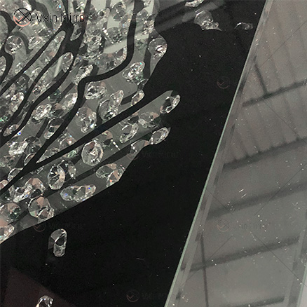 VXin WXMA-28 Wohnkultur Glasrahmen verspiegelt Rose Wandkunst Kristall Porzellanmalerei Spiegel Wandkunst