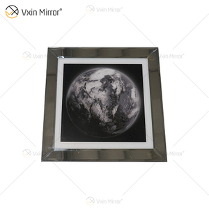 VXin WXPP-13 Wohnkultur Glasrahmen gespiegelte Erde Wandkunst Kristallporzellanmalerei Spiegelwandkunst