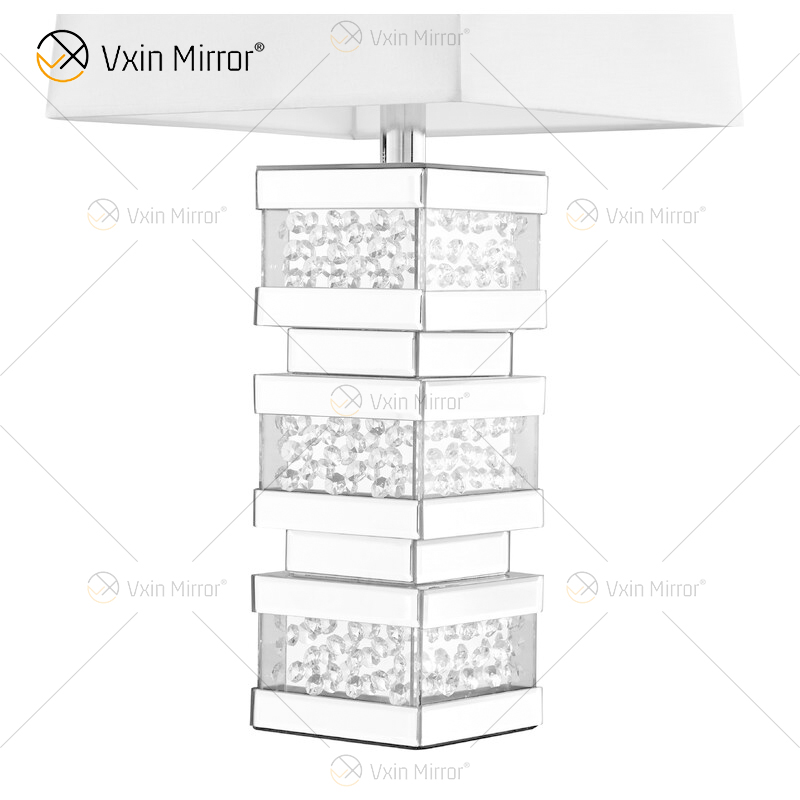 Factory Supply WXTL-097 Moderne Spiegel-Tischlampe aus silbernem Kristall-LED für warmes Licht