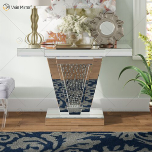 Hochwertiger Großhandel verspiegelter Konsolentisch Crushed Diamond Crystal Hallway Entryway Table Console