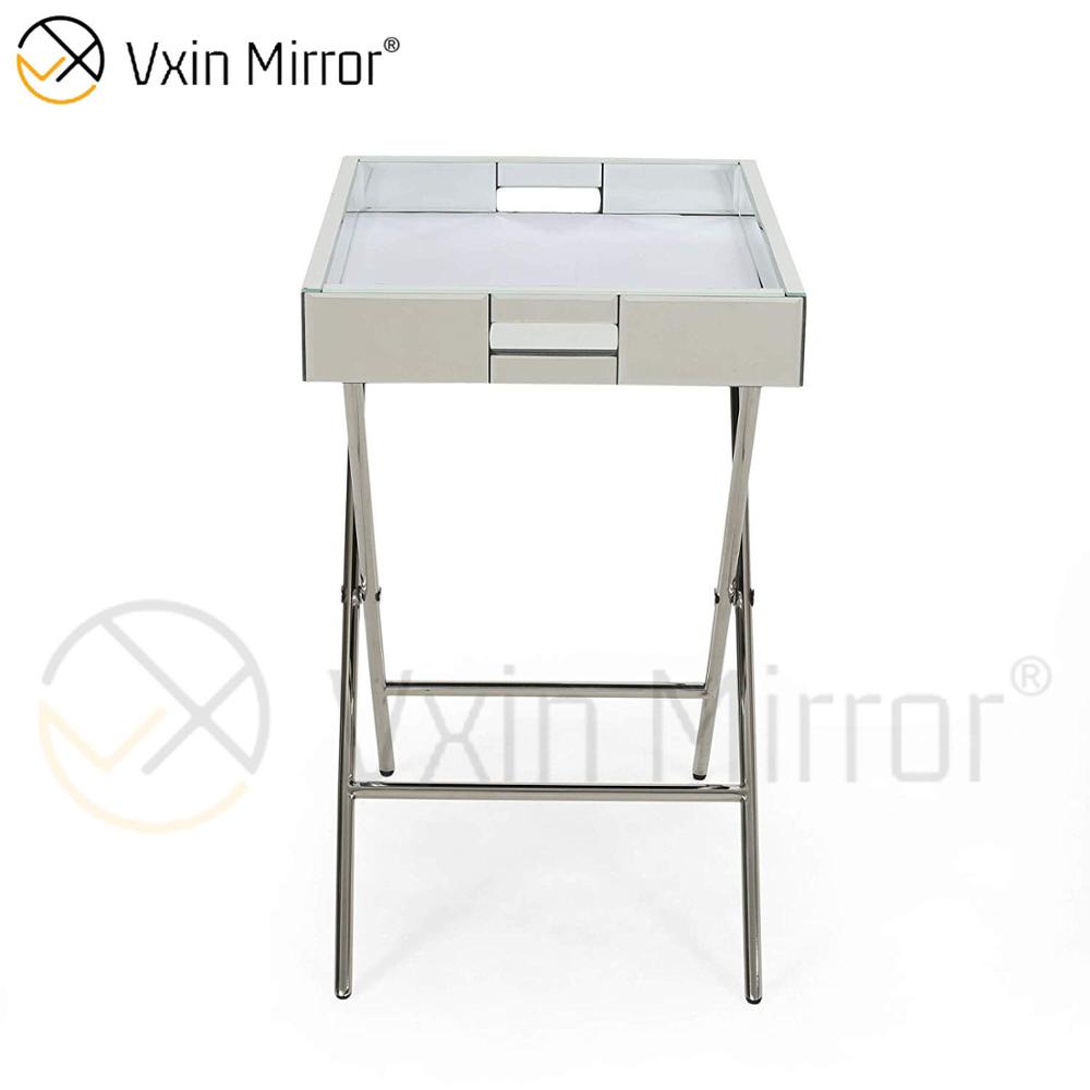 Vxin Spiegel WXT-039 Modernes Dekorationstablett aus silberfarbenem Edelstahl