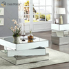 Vxin WXF-2138 3D Sparkling Crushed Diamond Geometrie verspiegelter Couchtisch Silber mit Diamanten bedeckt