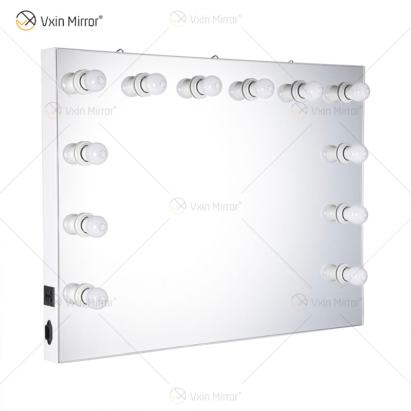 Venetian Dressing Styles VXin WXDL-107 Sparkle Silver Hollywood Mirror Switch Control mit 3 Farbbirnen
