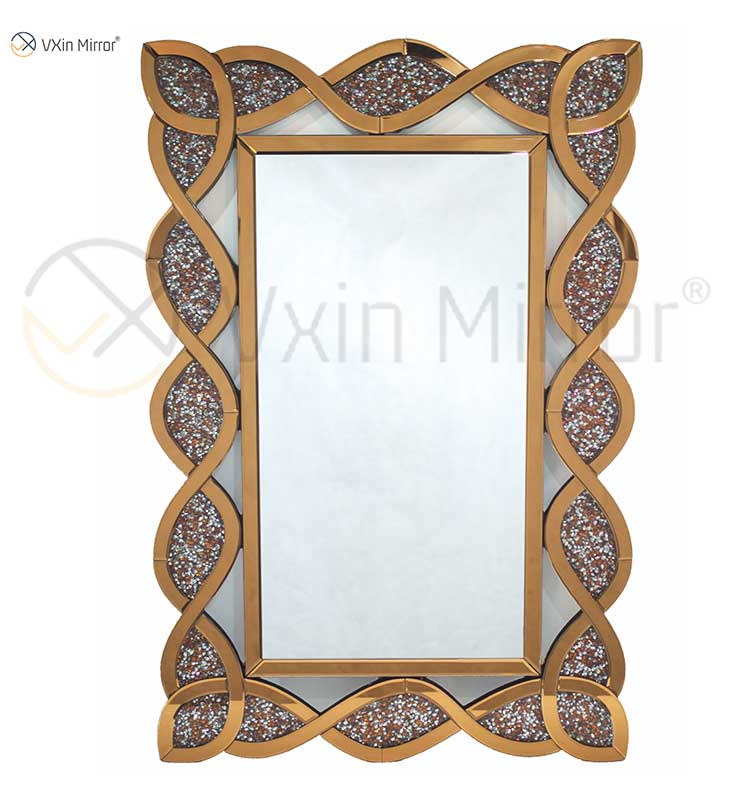 Home Mirrored Furniture Rectangle Console Mirror Crushed Diamond Wandspiegel