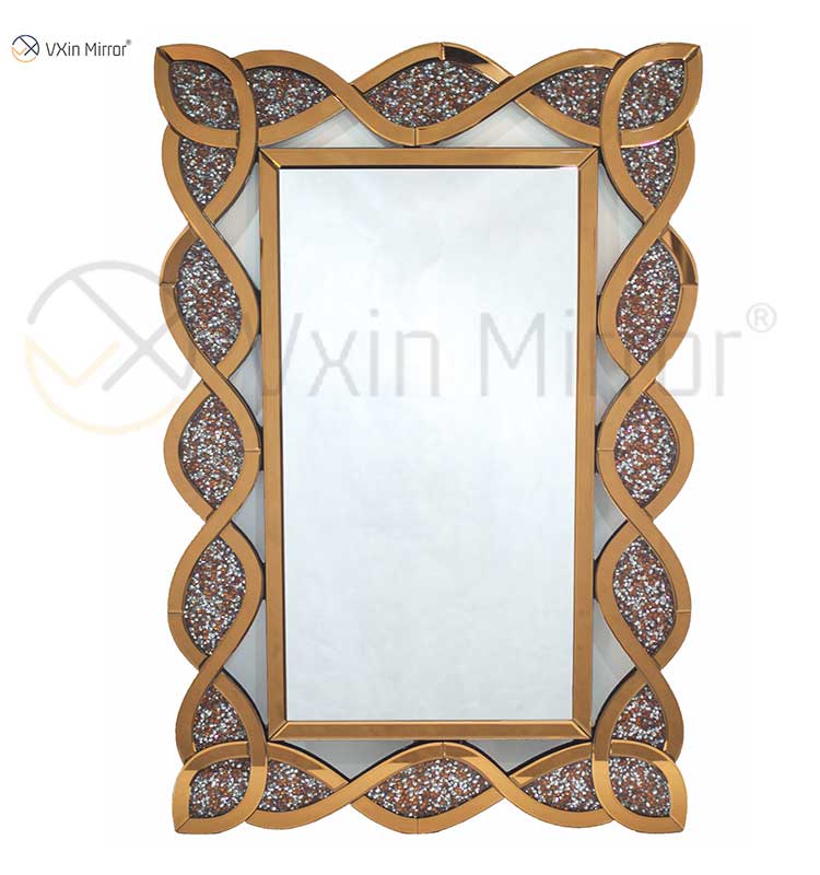 Home Mirrored Furniture Rectangle Console Mirror Crushed Diamond Wandspiegel