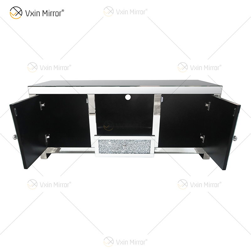 China Supply Moderne europäische WXF-097-1 Crush Diamond Silver Crystal TV-Ständermöbel