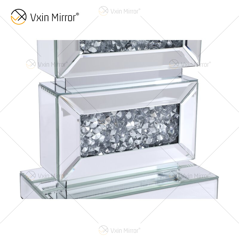 Factory Supply WXTL-141 Moderne silberne Kristall-Acryl-LED-Tischspiegellampe für warmes Licht