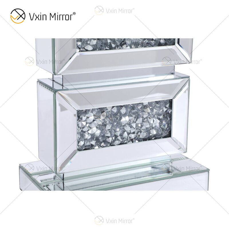 Factory Supply WXTL-141 Moderne silberne Kristall-Acryl-LED-Tischspiegellampe für warmes Licht