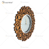 Spiegeluhr WXMC-085 Silberne Wanddekoration Elegante runde Uhr aus Kristall