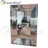 Design Wall Decoration WXM-1529 Verspiegelter Wandkunst-Silber-Rechteck-Wandspiegel
