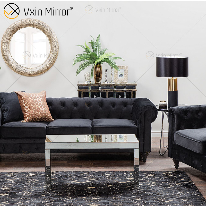Moderner verspiegelter Coffee Sparkly Beistelltisch WXF-169 für Wohnzimmer mit Sofa