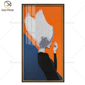 Federn Frau Abstrakte Leinwand Malerei Wandkunst WXPP-75 Drucken Poster Bild Dekorative Malerei Wohnzimmer Dekoration