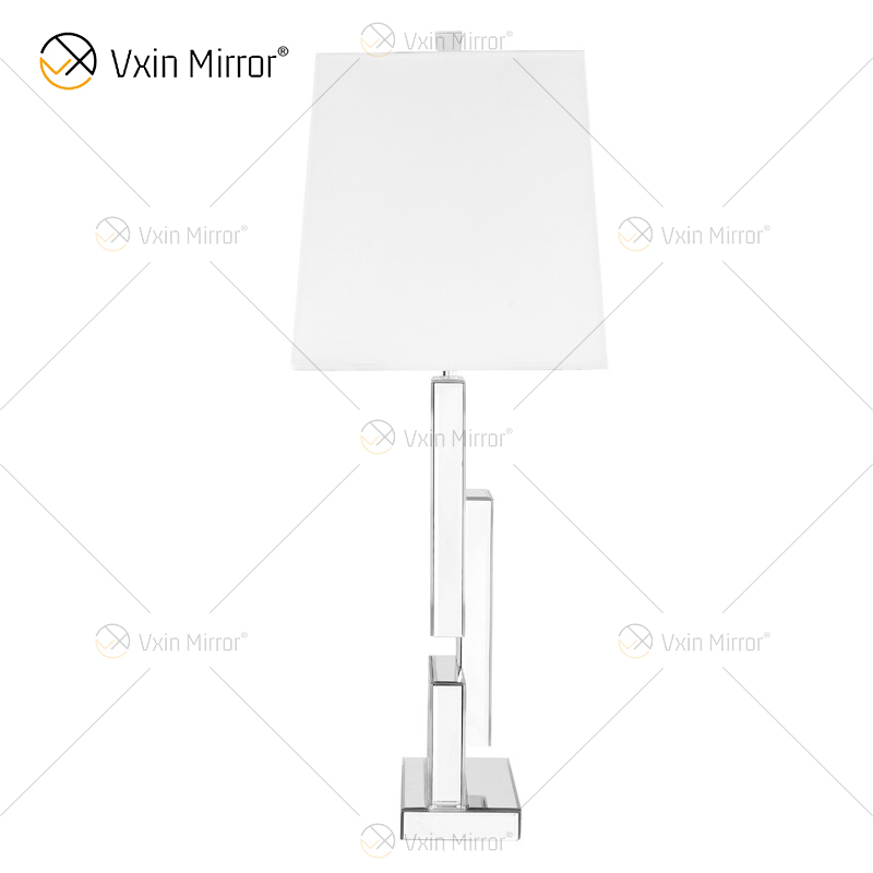 Factory Supply WXTL-001 Moderne silberne 3D-Tischspiegellampe mit Lampenschirm für Schlafzimmer