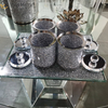 Hochwertiges Paket VX-01 Silber Home Decor Acryl verspiegelte Gläser und Flaschen mit Deckel