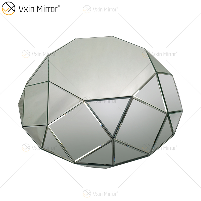OEM Homemade WXF-1037 Triangle Silver Glass Couchtisch verspiegelter Beistelltisch