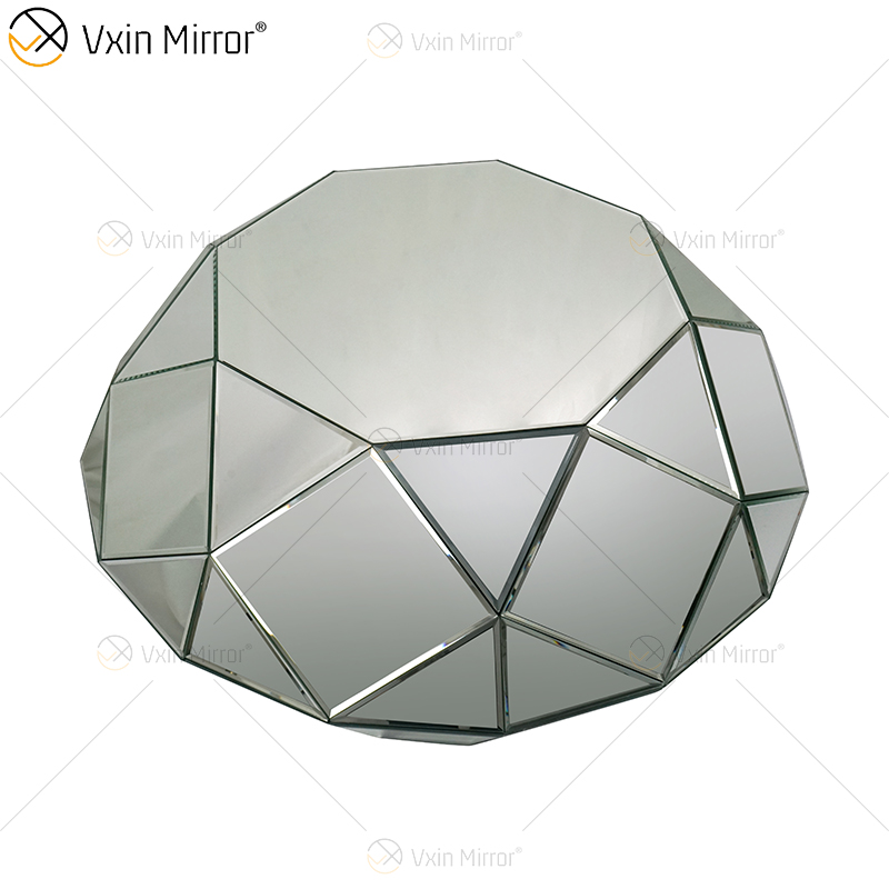 OEM Homemade WXF-1037 Triangle Silver Glass Couchtisch verspiegelter Beistelltisch