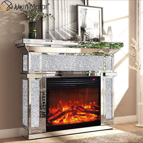 WXF-2131 Diamond Intelligenter Spiegelkamin Fernbedienung Smart Stove Heißer Verkauf 48 Zoll Indoor SILVER FIRE Iron Style