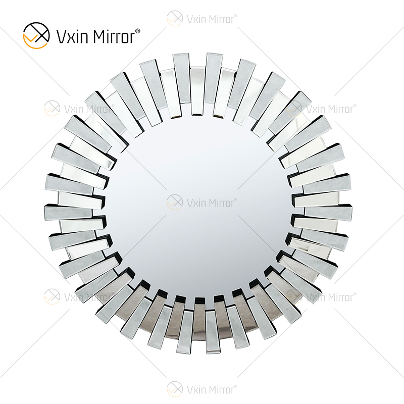 Günstige WXM-1021 3D Spiegel Wandaufkleber Spezielles Design Silber Glas Wohnzimmer Schlafzimmer Dekor Wandspiegel
