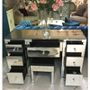 Hot Sell Modern WXF-125 & 126 Silber verspiegelter Schminktisch 7 Schubladen mit Demontagehocker