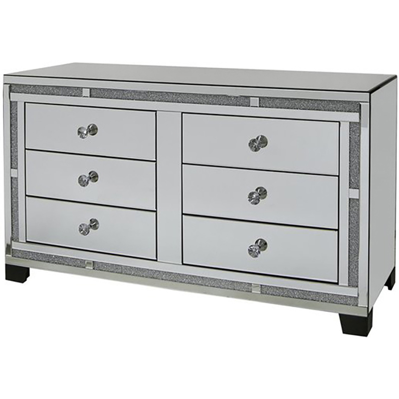 Günstige WXWF-691 Wohnzimmermöbel Spiegelschrank mit 6 Schubladen Silver Crush Diamond Cabinet