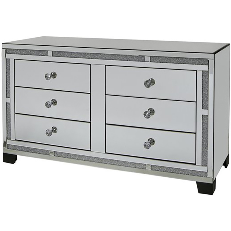 Günstige WXWF-691 Wohnzimmermöbel Spiegelschrank mit 6 Schubladen Silver Crush Diamond Cabinet