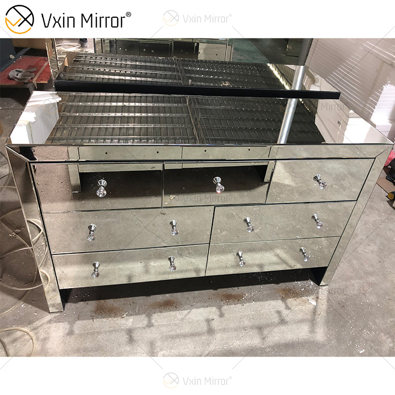 Heißer Verkauf WXWF-817 Modernes Kabinett mit mehr Schubladen Design Wohnzimmer oder Esszimmer Silber Kabinett