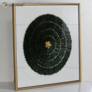 Neuankömmling Vxin WXPA-007 Moderne Motivations-Spiegel-Wand-Kunst-Metallfeder-hängendes Bild für Wohnzimmer-Set zum Verkauf