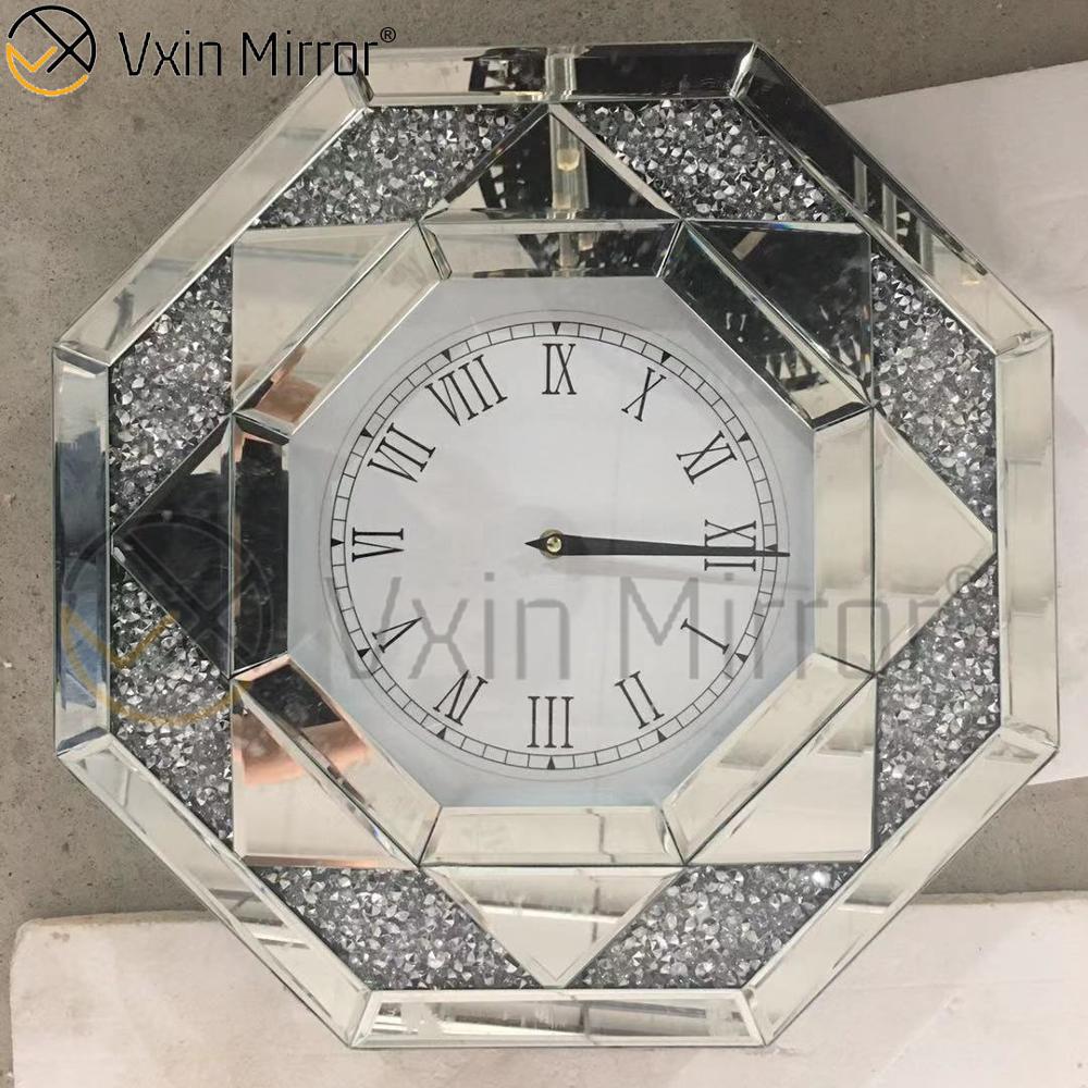 VXin Mirror Dreifarbiger moderner Wandspiegel mit zerkleinerten Diamanten