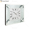 Anti-Drop-Paket Vxin WXMC-008 Moderne silberne Kristallspiegel-Wanduhr