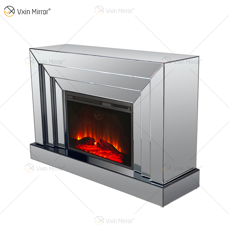 Heißer Verkauf WXWF-1100 Einfacher Glasspiegel-Kamin mit simuliertem Holzeinsatz für den Innenbereich im Wohnzimmer