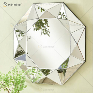 VXin Spiegel WXM-1719 Moden Silber Glas 3D Dekorativer Wandspiegel Wohnkultur für Wohnzimmer Schlafzimmer