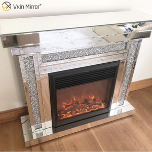 Moderner WXWF-1092 Wohnkultur Luxus Crystal Crushed Diamond Spiegelkamin mit Heizung in Wohnzimmermöbeln