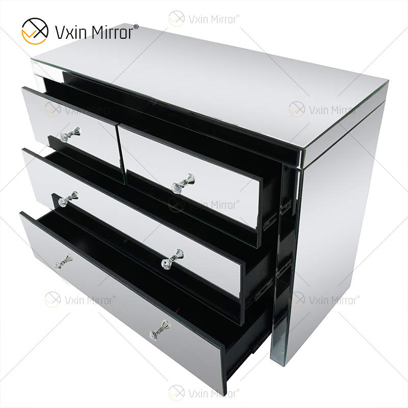 Factory Supply WXF-804 Silver Home Decor Spiegelschrank mit Muti-Schubladen