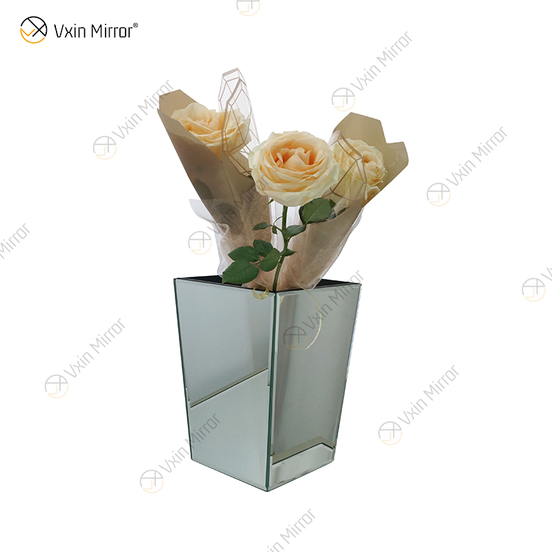 Vxin Mirror WXMV-034 Spiegelvase, Kristall, Silber, Glas, dekorative Vase, Blume, elegant für Heimdekoration, kann Wasser nicht halten