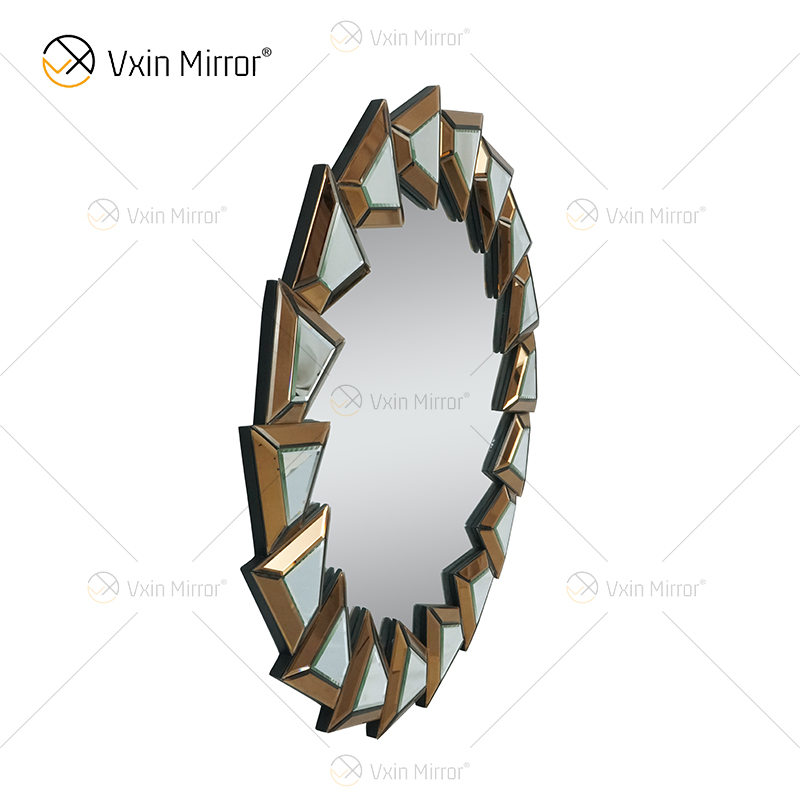 Zwei Farben WXM-1145 Wanddekoration Silber Braun Glas Wandbehang Spiegel