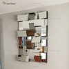 VXin Spiegel WXM-1548 Moden Silber Glas 3D Dekorativer Wandspiegel Wohnkultur für Wohnzimmer Schlafzimmer