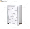 Vxin Crystal Decor WXF-746 Silberner Tallboy Nachttisch aus Kristall mit fünf Schubladen für Schlafzimmer