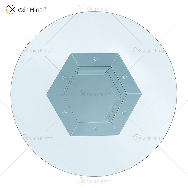 2020 New Design WXF-100 Crushed Diamond Round Silver Esstisch mit Tischplatte aus gehärtetem Glas