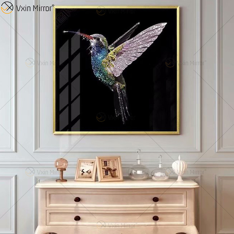 Vxin WXMA-60 Kristall-Porzellan-Gemälde mit Harz überzogener MDF-Rahmen, dekorative Wandkunst, Spiegelwandkunst